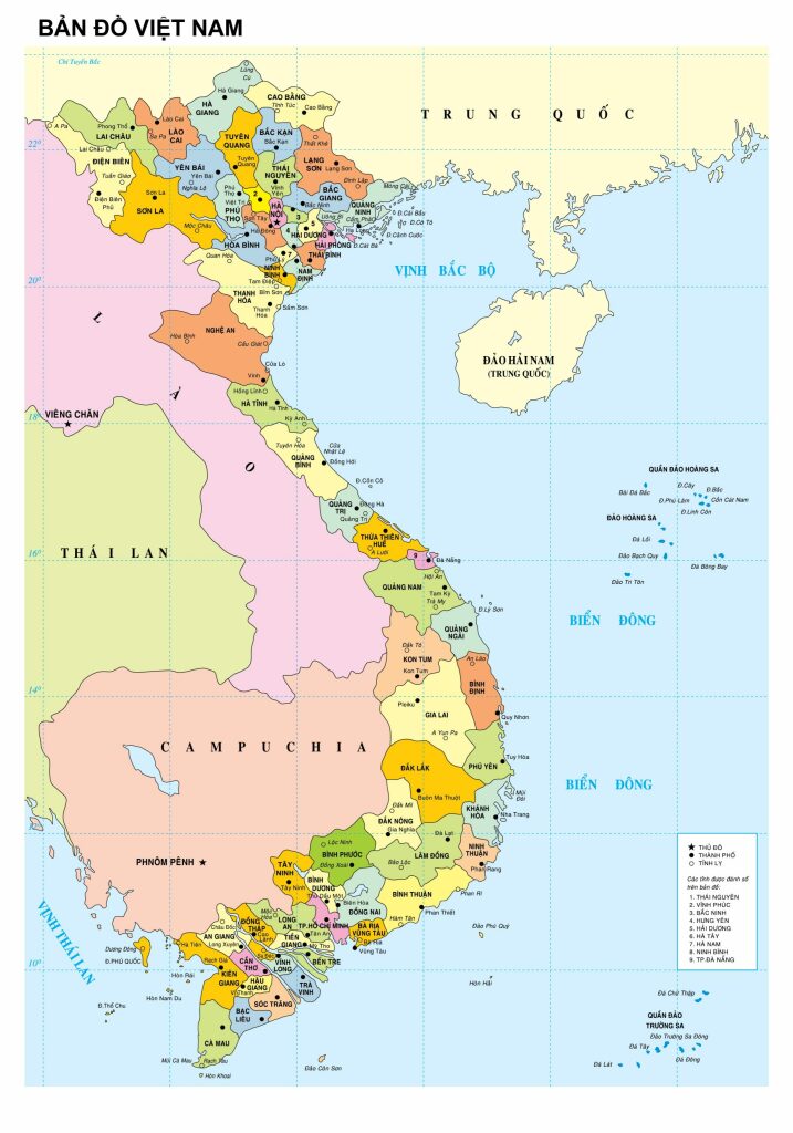 Bản đồ 63 tình thành Việt Nam