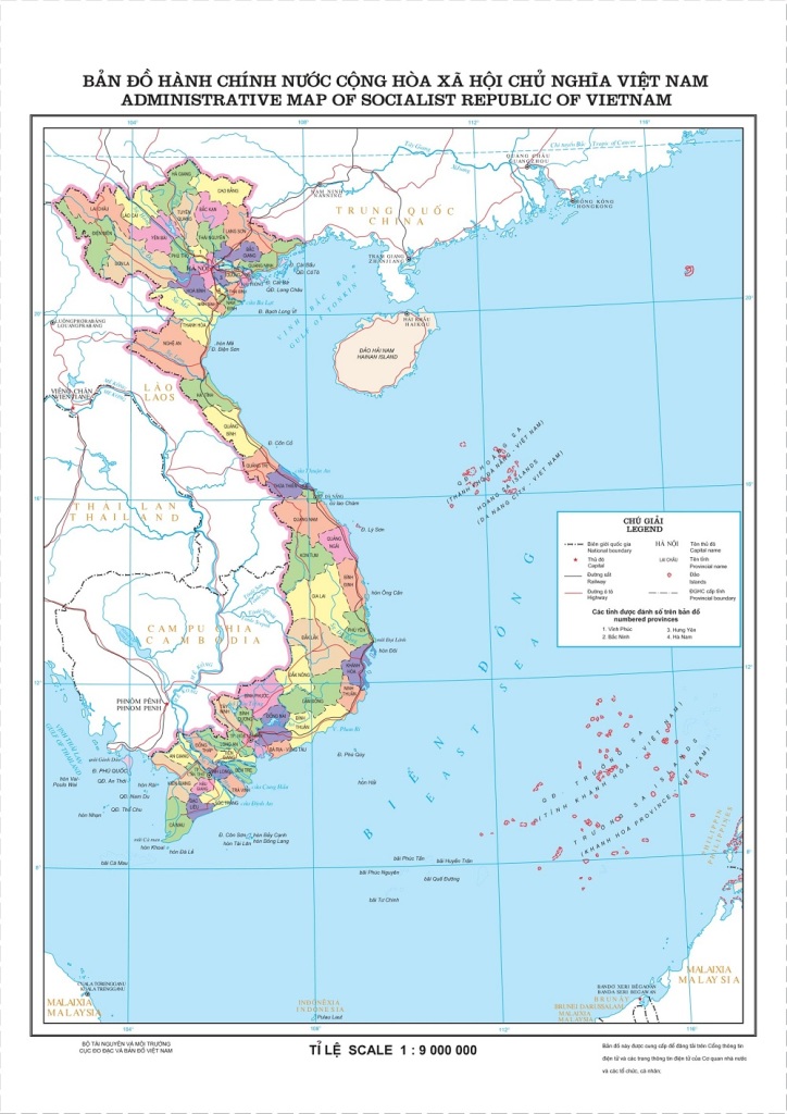 Bản đồ hành chính nước Cộng hòa Xã hội Chủ Nghĩa Việt Nam