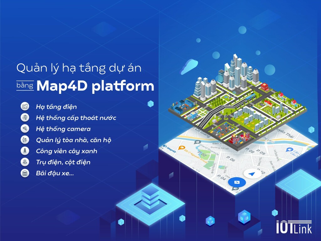 map4d platform - bản đồ số - quản lý dự án cơ sở hạ tầng