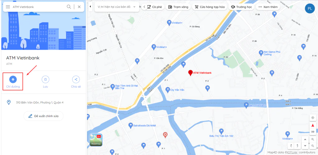 Chọn ATM muốn đến
