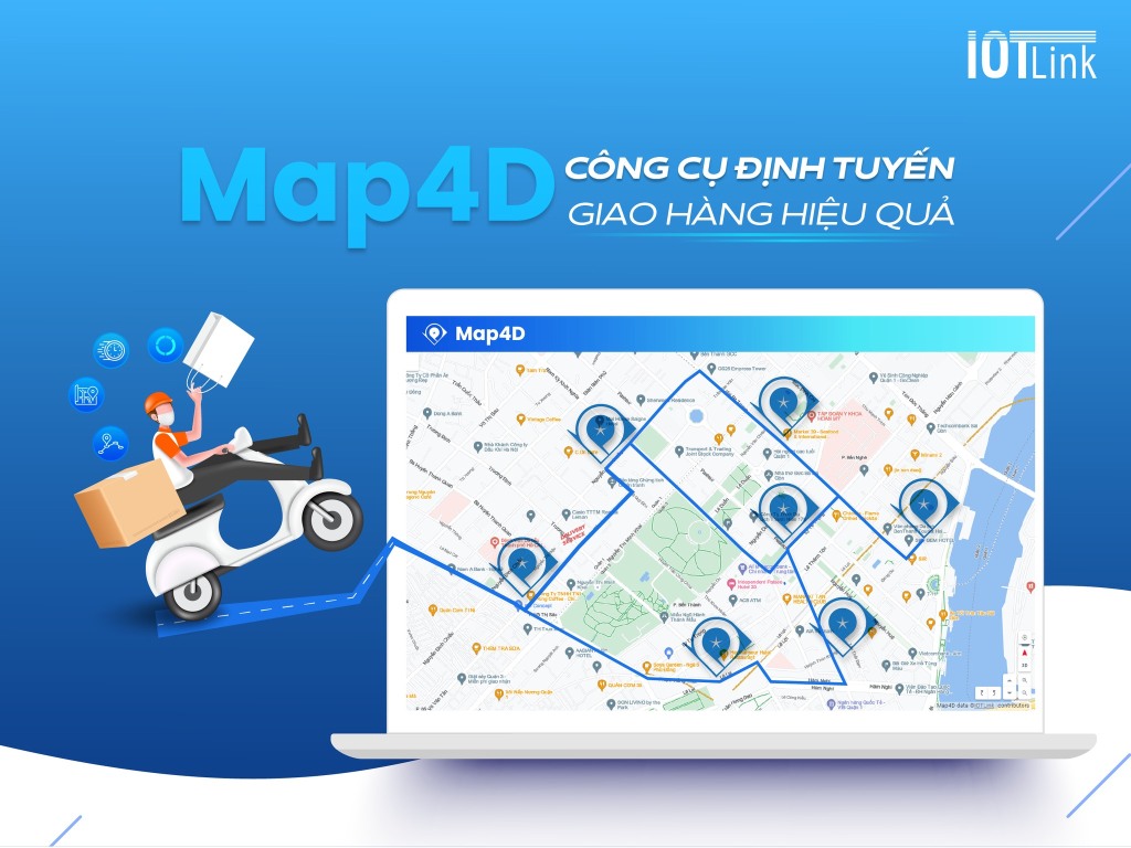 Giải pháp Map4D cho gọi xe, giao nhận hàng hóa hiệu quả