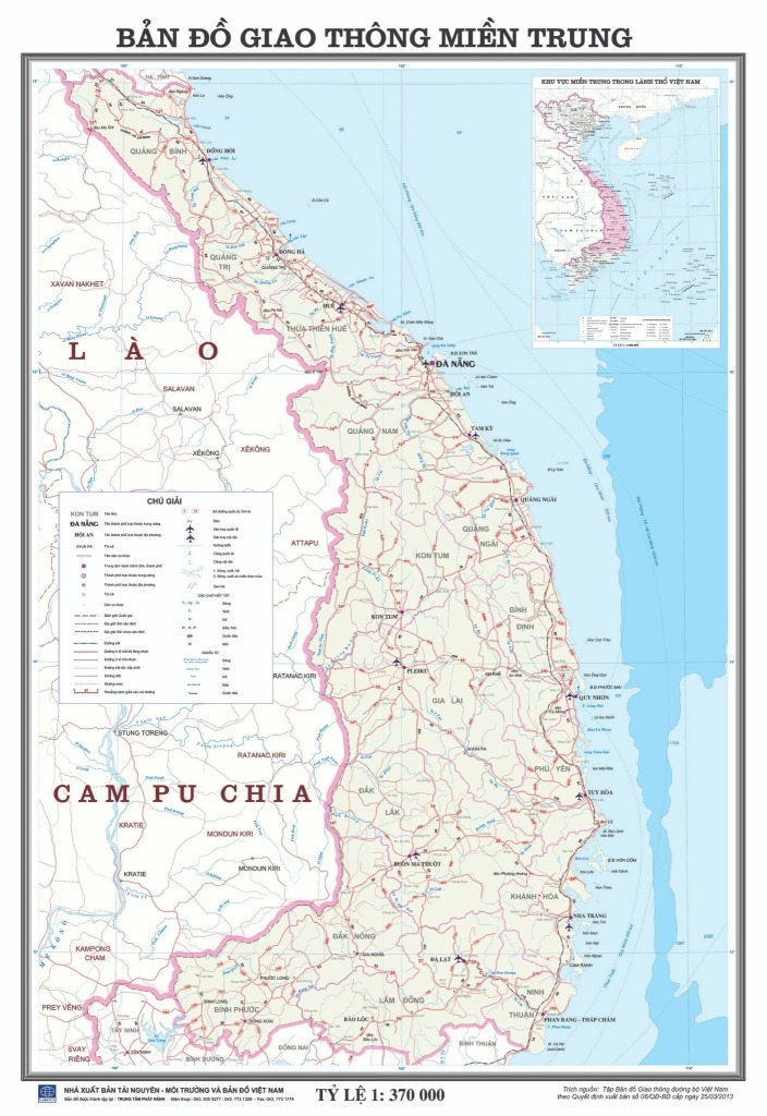 Bản đồ giao thông miền Trung Việt Nam