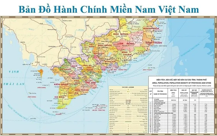 Bản đồ hành chính miền Nam Việt Nam