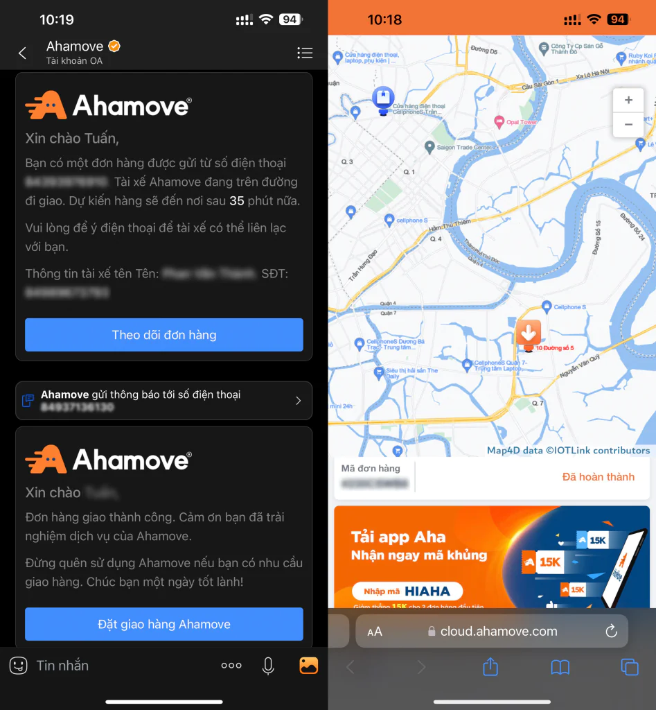 Ahamove tích hợp công nghệ APIs Map4D