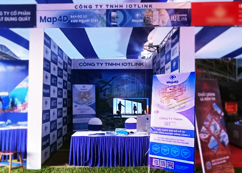 Gian hàng Công ty IOTlink - Bản đồ số Map4D tại "Hội chợ triển lãm sản phẩm tiêu biểu của doanh nghiệp trong KCN, KKT, KCNC các tỉnh Tây Nguyên - Duyên hải miền Trung và thành phố Hồ Chí Minh"