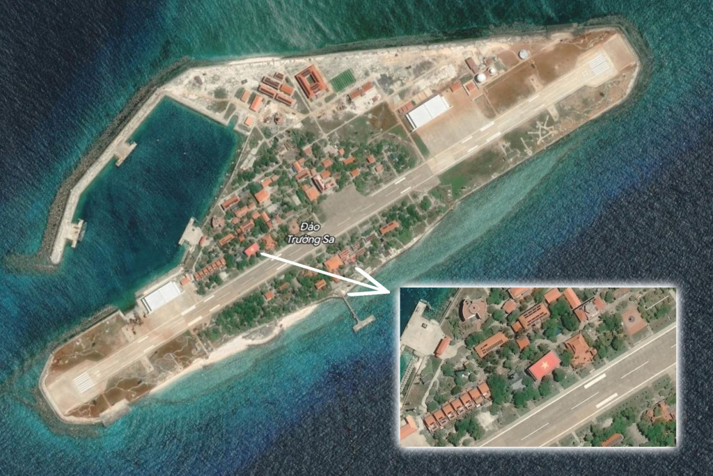 Google Maps khôi phục hình ảnh vệ tinh Đảo Trường Sa lớn hiển thị quốc kỳ Việt Nam
