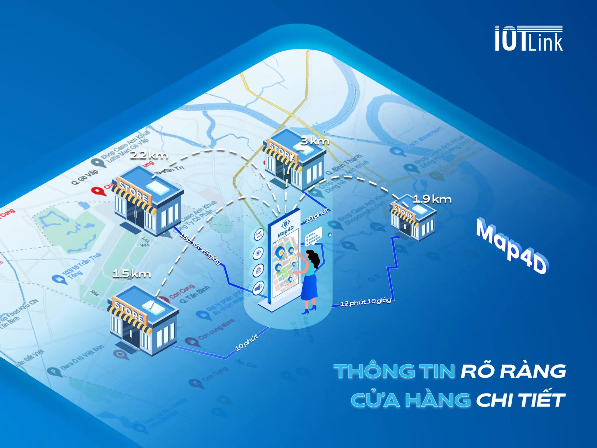 Map4D ứng dụng trong phục vụ trực quan hoá hệ thống chuỗi CellphoneS, Concung, Go2joy