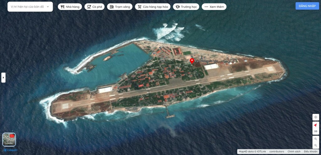 Hình ảnh vệ tinh Đảo Trường Sa Lớn trên Bản đồ biển đảo Việt Nam Map4D