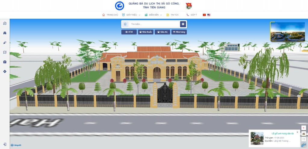 Mô hình 3D quảng bá du lịch thị xã Gò Công, tỉnh Tiền Giang